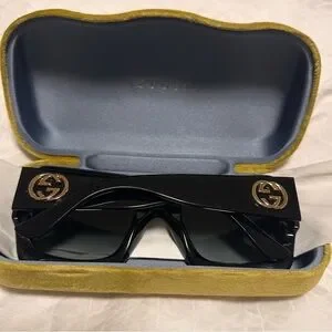 Gucci | Accessories | Gucci Black Sunglasses With Gold  display picture 1